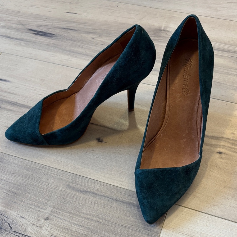 Madewell Mira Women's Green Suede Heels